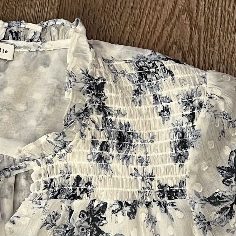 Maison ‘d Amelie Floral Tunic Blouse Womens Size XS Ruffled Peasant Cottagecore - Picture 9 of 16